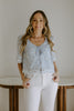 Eyelet Shirt with Front Tie - Blue