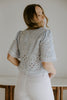 Eyelet Shirt with Front Tie - Blue