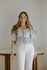 Puff Sleeve Front Tie Floral Top