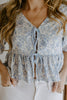 Puff Sleeve Front Tie Floral Top