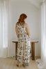 Sleeveless Button Down Printed Jumpsuit