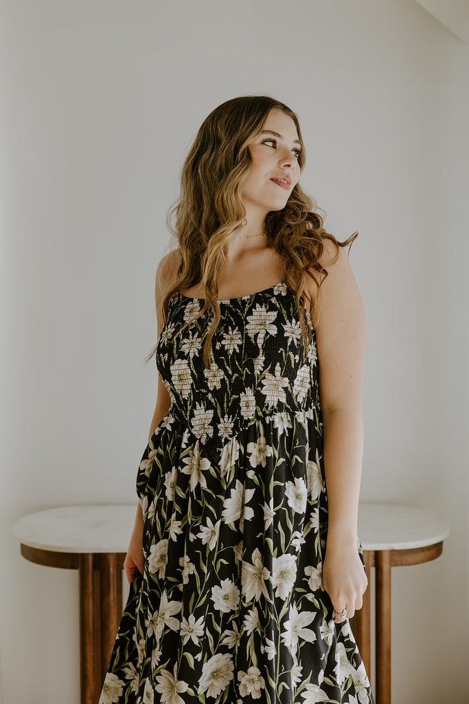 Floral Smocked Spaghetti Strap Sundress