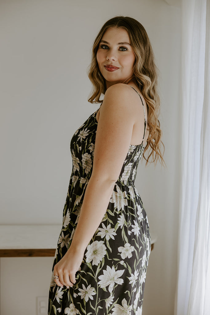 Floral Smocked Spaghetti Strap Sundress