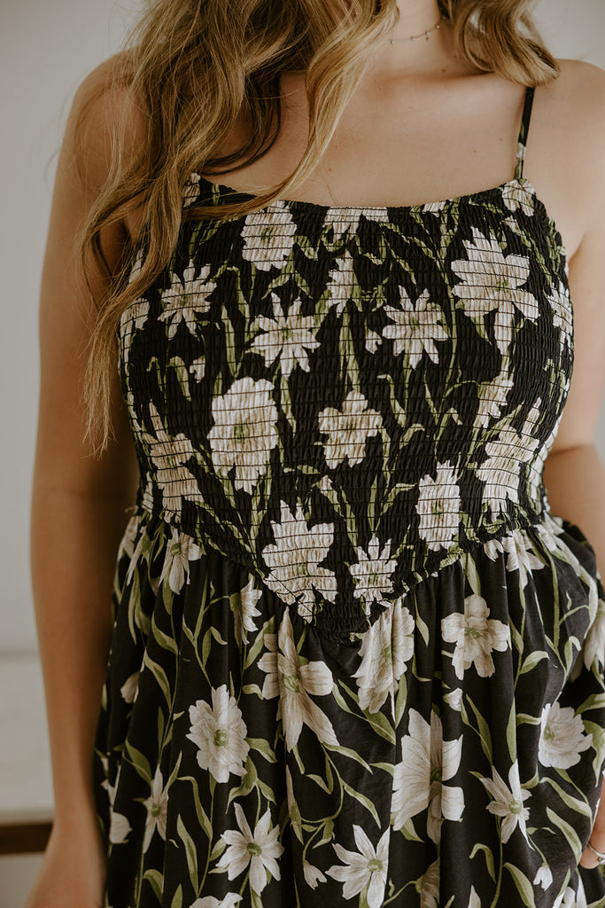 Floral Smocked Spaghetti Strap Sundress