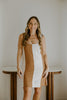 Striped Linen Dress - Brown/Cream