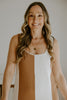 Striped Linen Dress - Brown/Cream