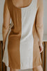 Striped Linen Dress - Brown/Cream