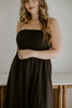 Lightweight Ruched Top Midi Dress - Black