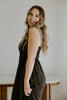 Lightweight Ruched Top Midi Dress - Black