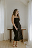 Lightweight Ruched Top Midi Dress - Black