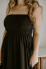 Lightweight Ruched Top Midi Dress - Black