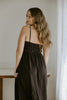 Lightweight Ruched Top Midi Dress - Black