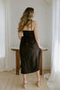Lightweight Ruched Top Midi Dress - Black