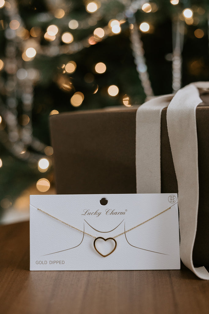 Gold - Floating Heart Necklace