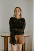 Crochet Cardigan Sweater - Black