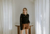 Crochet Cardigan Sweater - Black