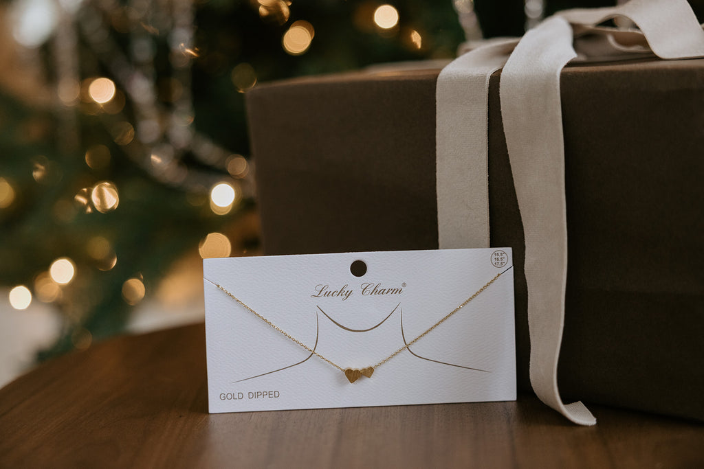 Gold Double Heart Necklace