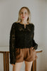 Crochet Cardigan Sweater - Black
