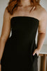 Strapless Linen Midi - Black