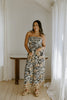 Strapless Printed Pant Suit - Neutral