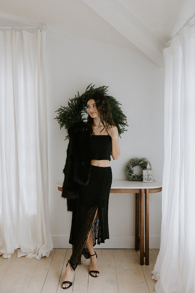 The Elevated Classic Faux Fur Jacket - Black