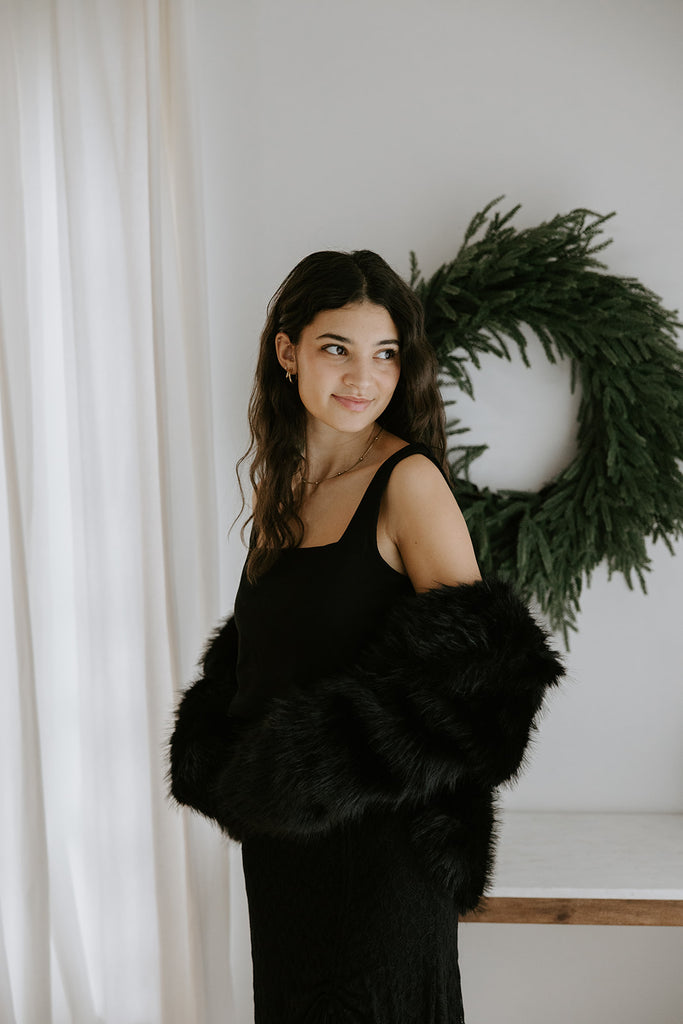 The Elevated Classic Faux Fur Jacket - Black