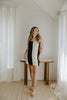Striped Linen Dress - Black/Cream