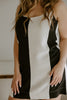 Striped Linen Dress - Black/Cream