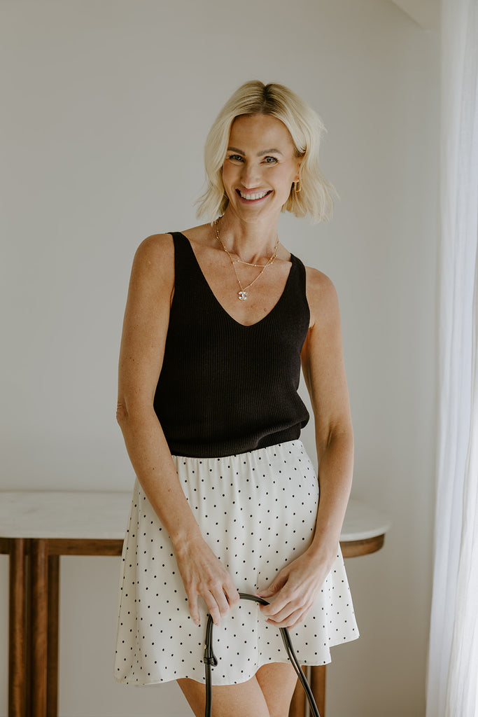 Polka Dot Skort - Ivory