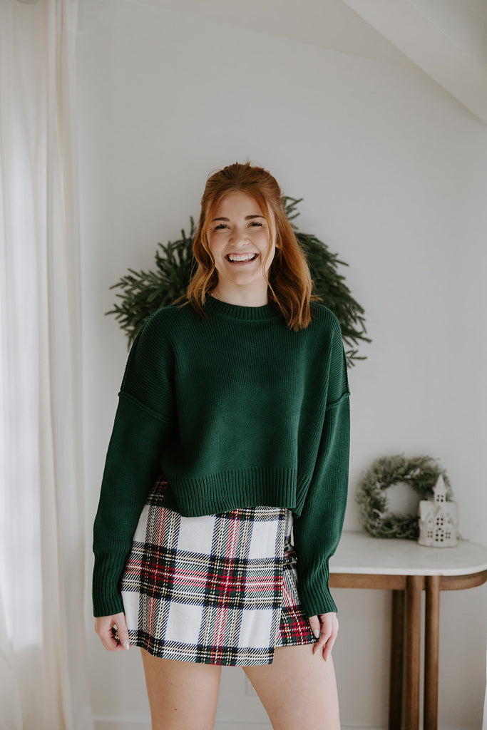 Plaid Mini Skirt With Pin Details