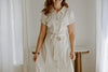 Button Down Midi Shirt Dress - Oat