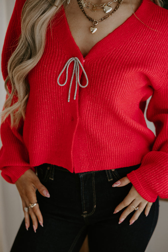 The Holiday Cardigan - Red