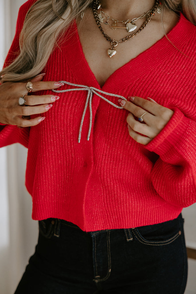 The Holiday Cardigan - Red
