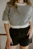 Black & White Contrast Stitch Sweater