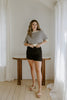 Black & White Contrast Stitch Sweater