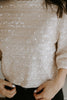 Crop Sequin Tee - Champagne