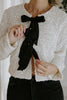 Sequin Bow Front Tie Shirt/Jacket - Cream