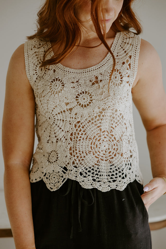 Crochet Vest - Cream