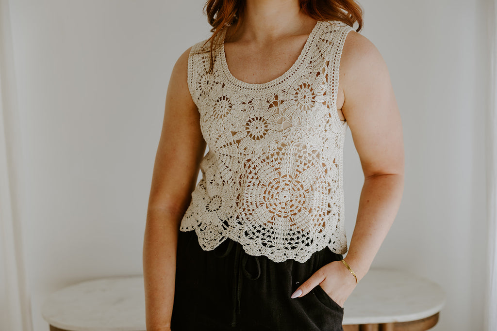 Crochet Vest - Cream