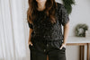 Sequin Tshirt Style Top - Black