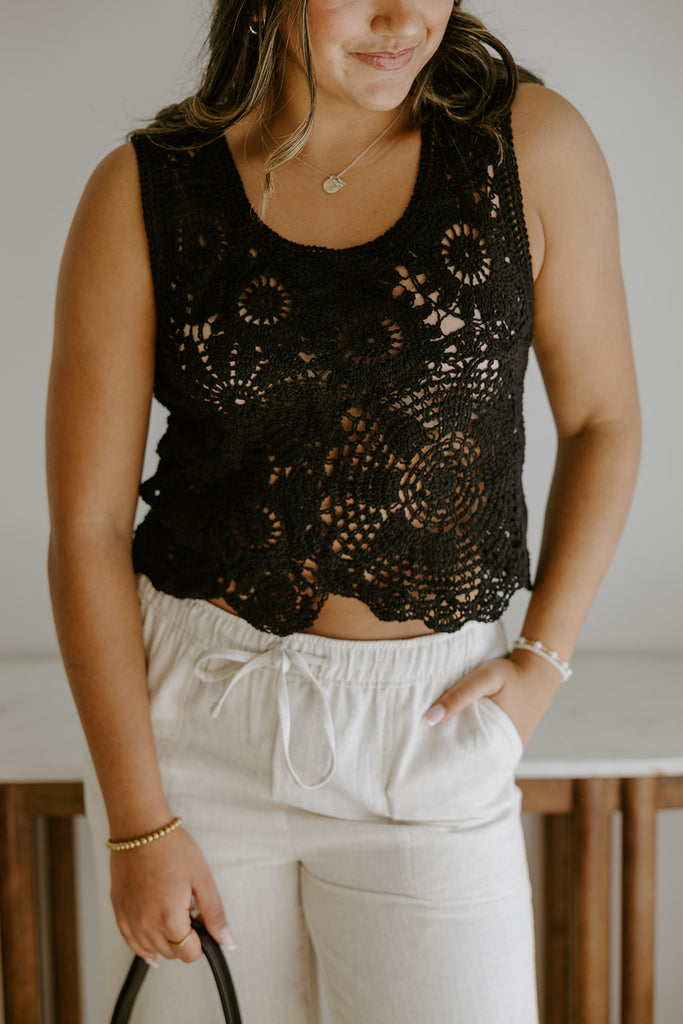 Crochet Vest - Black