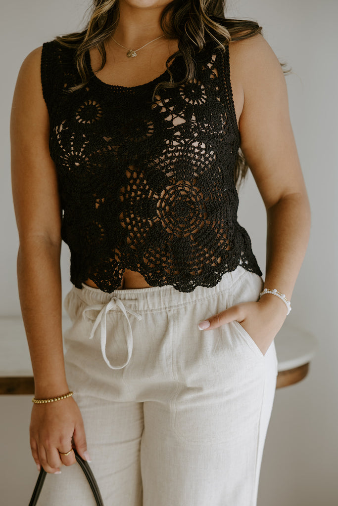 Crochet Vest - Black