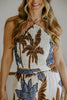 Printed Halter Top And Pant Set