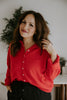 Lightweight Button Up Cardigan - Red