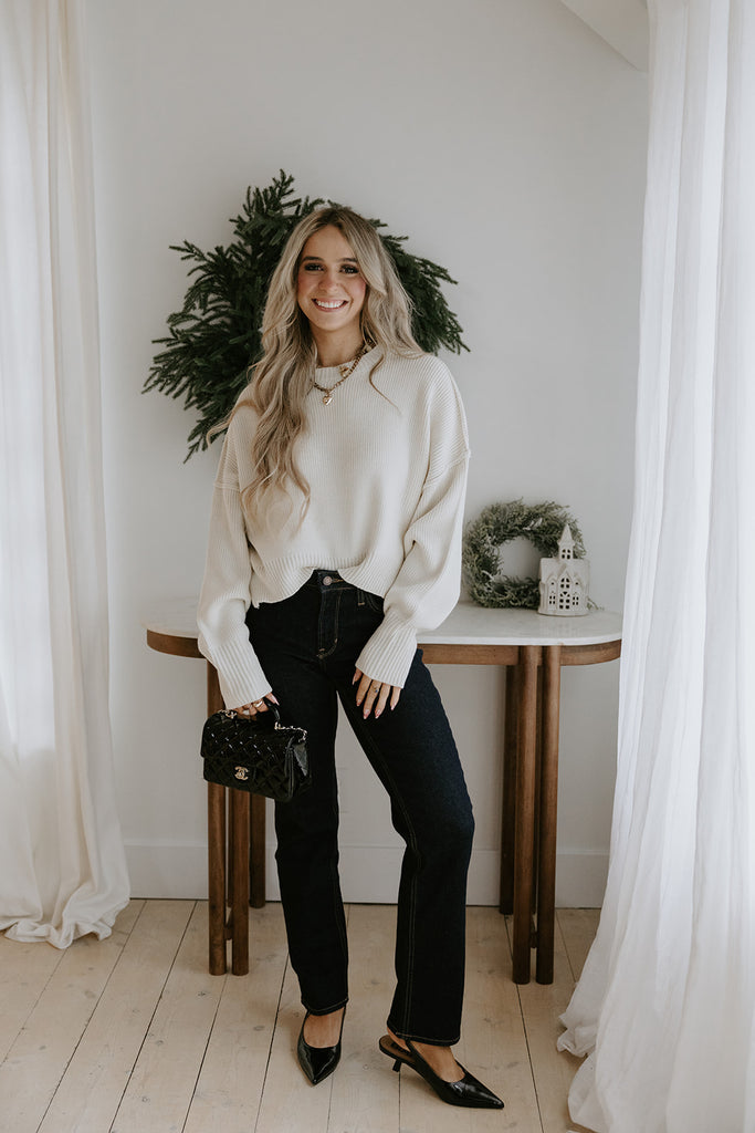 Exposed Seam Sweater - Cream