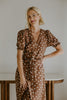 Button Up Polka Dot Midi - Brown