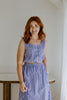 Striped Top And Skirt Set - Blue
