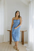 Lightweight Ruched Top Midi Dress - Blue
