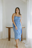 Lightweight Ruched Top Midi Dress - Blue