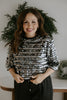 Crop Sequin Tee - Black/Silver